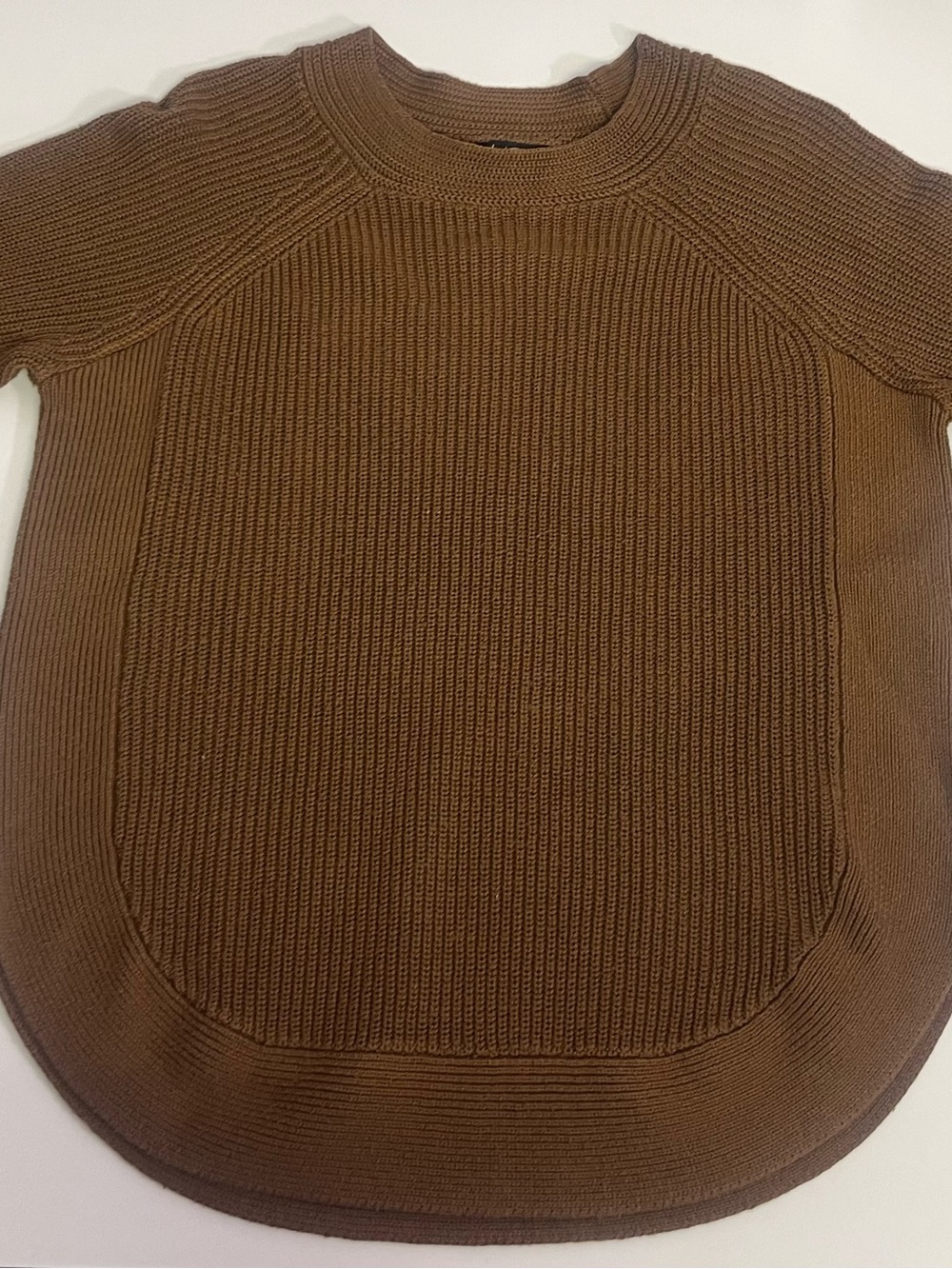 Lord & Taylor Brown Crewneck Ribbed Sweater